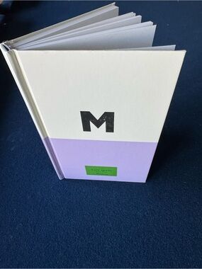 kate spade ♠️Lavender &Winter White Hardcover lined M Notebook w/matching ribbon